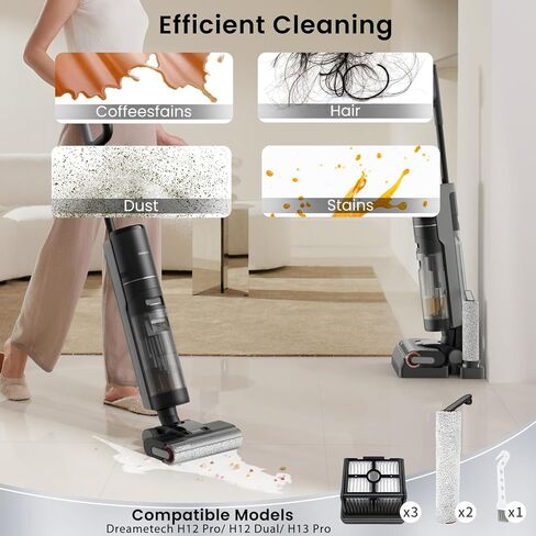 (7pcs) HEPA Filters & Replacement Parts Kit Brush Rollers Compatible Parts Accessories Kit For Tineco Floor ONE S6/S7 Pro Wet Dry Vacuum Cleaner, Replacement Inclue 3 Vacuum Filter, 3 Brush Rollers in Kuwait