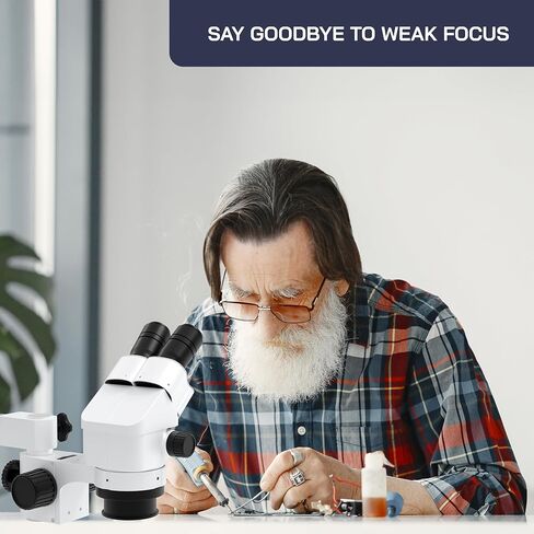 OMANO OM2300S -GX4-7.5X -45X - مجهر مجهر - تكبير المجهر - حامل الذراع أحادي الذراع الصناعي - عدسة بارلو 0.5x - ضوء 8W حلقة in Kuwait