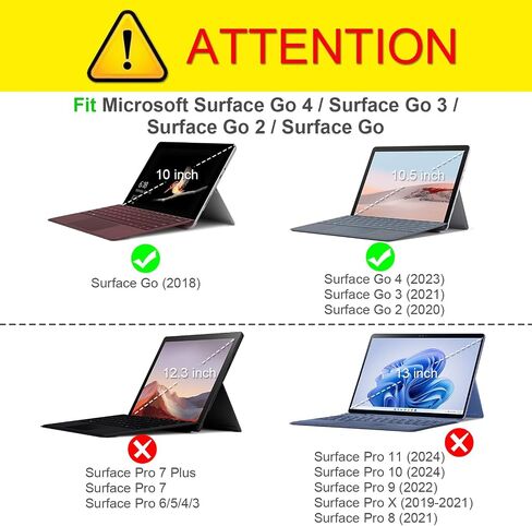 Fintie Case for Microsoft Surface Go 4 2023 / Go 3 2021 / Go 2 2020 / Surface Go 2018 10-inch Tablet - Multiple Angle Hard Shell Business Cover, Compatible with Type Cover Keyboard (Composition Book) in Saudi Arabia