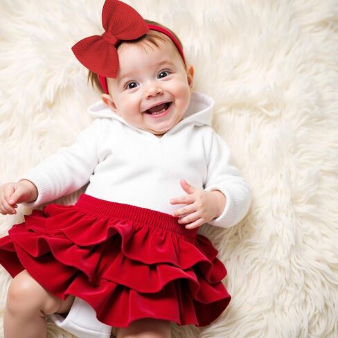 4.5" Baby Girl Bows 3 Pack Soft Headband High Stretchy Hairbows Newborn Toddler(White&Red&Blue in Saudi Arabia