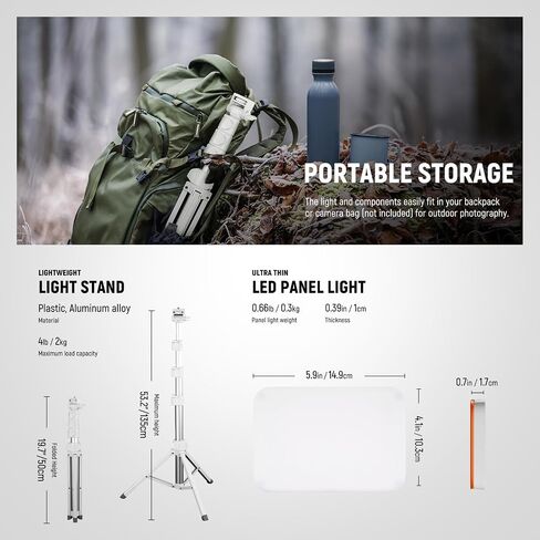 NEEWER Basics LED Video Light Panel Lighting Kit 2 Pack with Tripod Stand & Filter for Studio Photography Live Streaming Recording, Bi Color Dimmable Portable, 3200K-5600K CRI 95 750lux White, BP66 in Kuwait