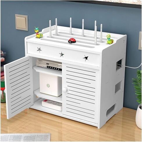 Router Shelf, 4-Shelf WiFi Router Storage Box, Modern Style, Floating Shelf, Router Storage in Saudi Arabia