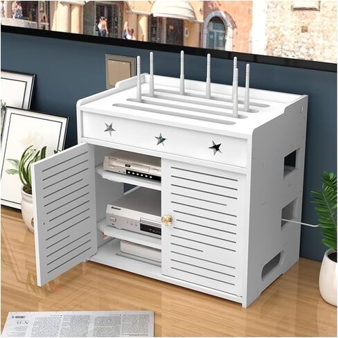 Router Shelf, 4-Shelf WiFi Router Storage Box, Modern Style, Floating Shelf, Router Storage in Saudi Arabia