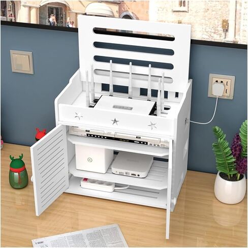 Router Shelf, 4-Shelf WiFi Router Storage Box, Modern Style, Floating Shelf, Router Storage in Saudi Arabia