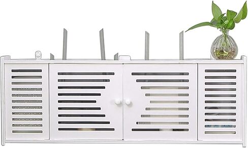 Router Storage Box，WiFi Router Storage Box, WiFi Wall Router Storage Box, Decorative WiFi Hider Wall Mounted Headboard Shelf(White-c) in Saudi Arabia