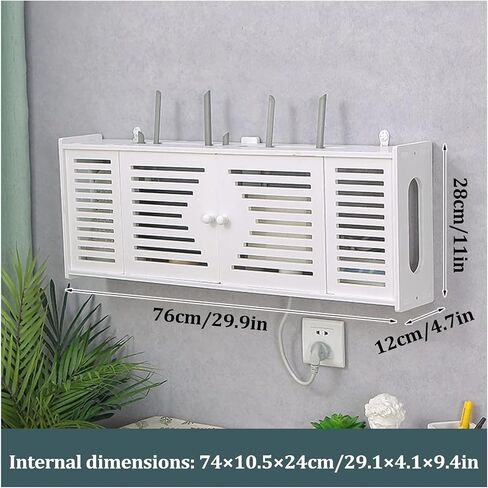 Router Storage Box，WiFi Router Storage Box, WiFi Wall Router Storage Box, Decorative WiFi Hider Wall Mounted Headboard Shelf(White-c) in Saudi Arabia
