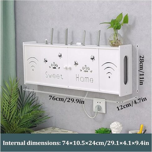 Router Storage Box，WiFi Router Storage Box, WiFi Wall Router Storage Box, Decorative WiFi Hider Wall Mounted Headboard Shelf(White-c) in Saudi Arabia