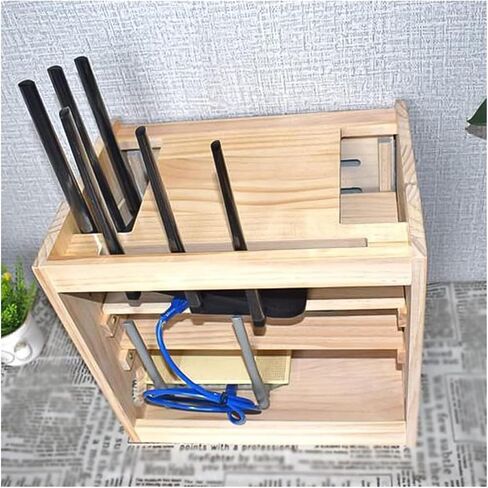 Router Storage Box，WiFi Router Storage Box, Wireless WiFi Storage Case, Router Shelf, Home Multimedia Weak Current Case, Wooden Decorative Shielding Box(B,32x23x30cm) in Saudi Arabia
