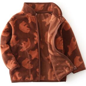 Toddler Fleece Jacket Baby Boys Girls Zip Up Long Sleeve Spring Fall Lightweight Warm Outerwear