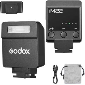 Godox iM22 Mini Flash 5 Power Levels 440 Full-Power IM 22 Small Camera Flashes Speedlite for Canon/Fuji/Sony zve10/Sony zv1/Nikon/Panasonic Olympus Pentax/3S Recycle (Godox iM22 Flash)