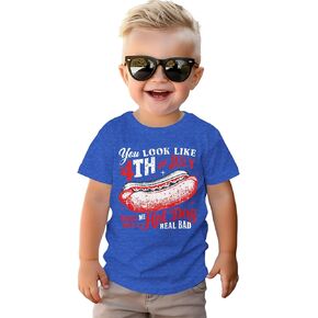 You Look Like 4th of July Shirt for Toddler Boy Girl Funny Hot Dog Tshirt Independence Day Outfit Patriotic Tee Top
