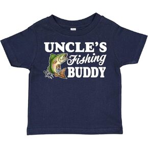 inktastic Uncle's Fishing Buddy with White Text Toddler T-Shirt