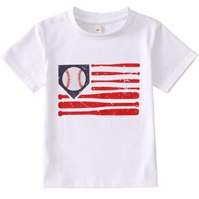 Ritatte Toddler Baseball Shirt Baby Boy Baseball Graphic T-Shirt Outfit Sports Lover Short Summer Tops Tops