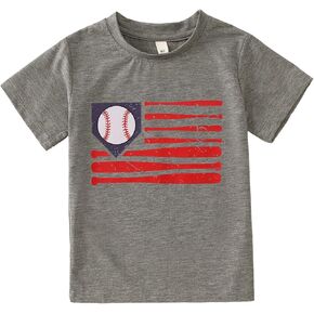 Ritatte Toddler Baseball Shirt Baby Boy Baseball Graphic T-Shirt Outfit Sports Lover Short Summer Tops Tops in Kuwait