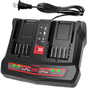 CMCB124 Dual Port V20 Charger for Craftsman V20 Battery CMCB202 CMCB204 CMCB205 Replacement for Craftsman 20V Battery Charger