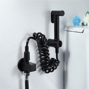 Black Single Cold in and Out Sprayer Full Pressure and Leakproof HandheldToilet Sprayer Kit,Hand Held Cloth Diaper Sprayer for Toilet,Easy to Install Bathroom Spra