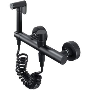 Hand HeldSprayer for Toilet,BlackSet Faucet Wall Mounted Sprayer Wall Cloth Diaper Sprayer for Toilet Water Sprayer-Adjustable Pressure Control