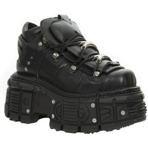 New Rock Men's TANK 100% Leather Goth Platform Punk Fashion Ankle Boots Shoe