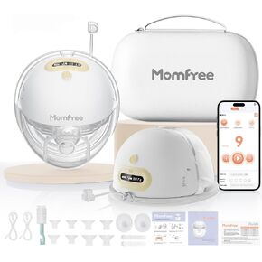 Breast Pump Hands-Free F6: Wearable Breastfeeding Pumps App Control with 3 Modes & 9 Levels Independent Breastmilk Storage Upgraded- 24/21/19/17/15mm Double-Sealed Silicone Cushion Insert Floral