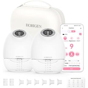 Upgraded APP Control Wearable Breast Pump, Breast Pump Hands Free with 3 Modes & 9 Levels, Portable Breastfeeding Pump Contain 15/17/21/25mm Flange and Storage Bag, 2 Pack White