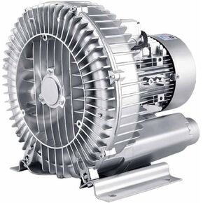 High-Pressure Vortex Ring Blower, Industrial Vacuum Pump for Air Blowing or Suction, Single Phase Turbine Blower (180W/0.24HP)