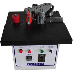 Woodworking Edge Banding Machine, 1200W 110V Self Cutting Double Gluing Edge Machine Automaic Constant Temperature Portable Benchtop Edge Bander