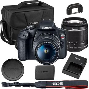 Canon EOS Rebel T7 DSLR Camera EF-S 18-55mm f/3.5-5.6 is II Lens Kit Shoulder Bag, Black