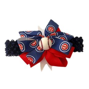 Cubs Baby Girl Boutique Bow Crocheted Headband