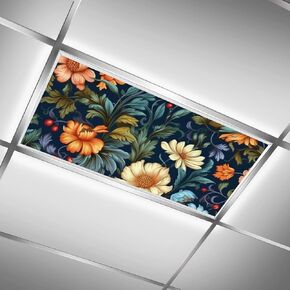 Fluorescent Light Covers for Classroom Office 4x2ft Stained Glass Green Decorative Drop Ceiling Light Cover Filters Hospital Home Decorations
