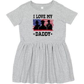 inktastic Military Dad I Love My Daddy Toddler Dress