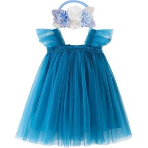 Marchrol Toddler Baby Girls Birthday Dress Tutu Princess Dress with Flower Headband