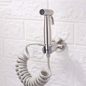 for Simple Silver Press Spray Support Shower Unique Spring Hose,Premium Stainless Steel Best for Cloth Diaper Sprayer,Hand Heldfor Shattaf Shower