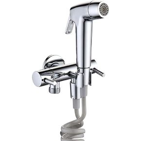 Hand HeldSprayer for Toilet,Btoilet Angle ValveShower Sprayer Diaper Sprayer for Toilet Water Sprayer-Adjustable Pressure Control