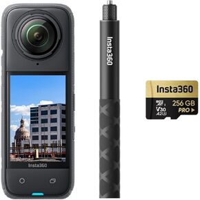 Insta360 X4 Construction Bundle - 360° Construction Camera, 8K30fps 360 HDR Video, 72MP Photo, 11K Timelapses, Supports DroneDeploy, OpenSpace, Cupix, Oculo, WhiteHelmet, Reconstruct & More