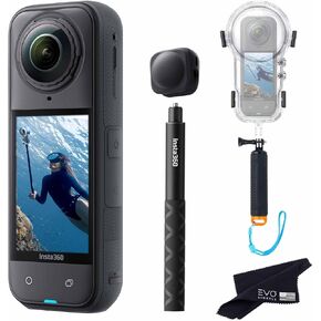 insta360 X5 Dive Case Bundle-8K Waterproof 360 Action Camera with 1/1.28" 48MP Sensors, 8K 360 HDR Video, 72MP, 4K Single-Lens |Bundle Includes Dive Case, Selfie Stick, Floating Grip, Lens Cap(128GB)