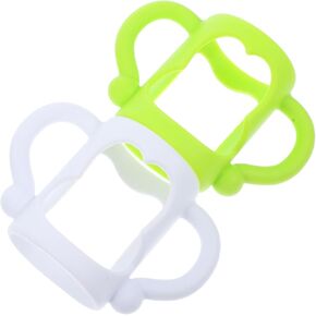 Kisangel 2pcs Silicone Bottle Handles Non- Grip Accessories for Newborn Feeding Compatible Narrow Neck Bottles Easy to Install Soft and Comfortable Design