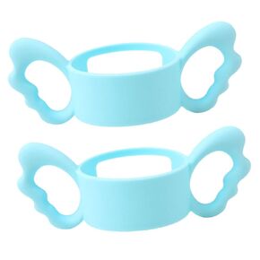 Vaguelly Silicone Bottle Handles for Baby Removable Non-Slip Ergonomic Feeder Grips for Baby Bottle Feeding 2 Pack
