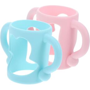 SUPVOX Infant Bottle Grip Universal Baby Feeder Handle Silicone Milk Bottle Handle Comfortable for Toddler Baby Newborn Sturdy Construction