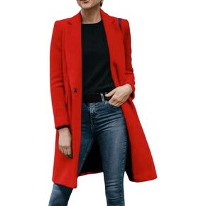 Womens Winter Coats 2024,Elegant Lapel Single Breasted Regular Coat Jacket with Pockets S-3XL