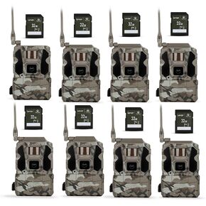 TACTACAM Reveal Ultra Cellular Trail Camera – 4K Photo, 1080P Video, Live Streaming, GPS, Low-Glow/No-Glow Flash, LTE – Includes 32GB SD Cards (8PK)