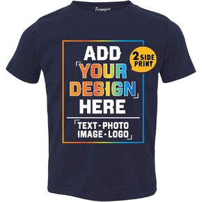 TEEAMORE Custom Front & Back Print T-Shirt Hoodie Sweatshirt Long Sleeve Tank Top with Your Image for Men Women Kids Baby