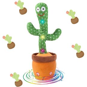 Dancing Talking Cactus Toy for Baby Toddler, Cactus Baby Toy Repeats What You Say Colorful Glowing Singing Toys with 120 Songs Perfect for Baby Gifts