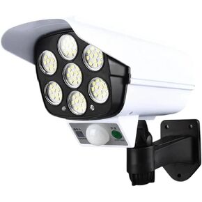 مصابيح شمسية عالية المحاكاة ، 77 LED في الهواء الطلق ، جدار مستشعر الجدار الخفيف مضاد للماء ، كاميرا أمان شرك ،