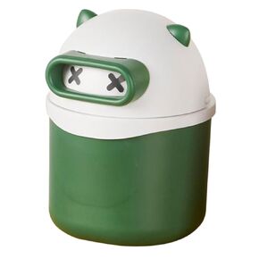 Decorative Trash Can Mini Desk Waste Basket Plastic Garbage Can Lid for Home