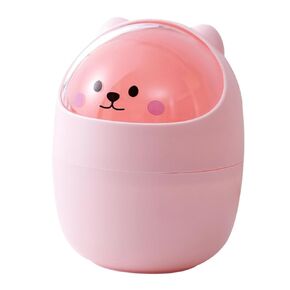 Cute Mini Trash Can Lid Desktop Wastebasket for Home Office Bedroom and Bathroom Practical and Lightweight Garbage Container