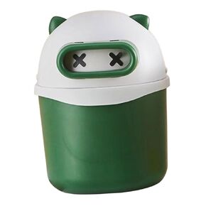 Cute Panda Desktop Trash Can with Lid Garbage Bin for Home Office Kitchen and Car Color 1pc