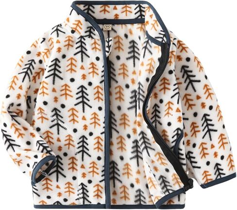 Toddler Fleece Jacket Baby Girls Boys Zip Up Long Sleeve Spring Fall Lightweight Warm Outerwear in Saudi Arabia
