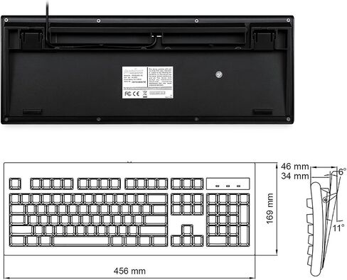 بيريكس كيبورد USB سلكي كامل الاداء من بيريبورد-106M، مفاتيح مريحة منحنية، لون رمادي كلاسيكي/ابيض، تصميم انجليزي امريكي in Saudi Arabia