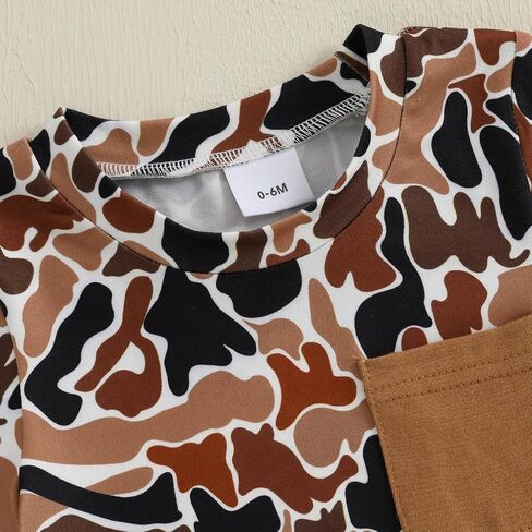 Ciycuit Toddler Baby Boy Outfit Camo Outfit Short Sleeve Shirt Shirts Set 2 قطعة صيفية in Saudi Arabia