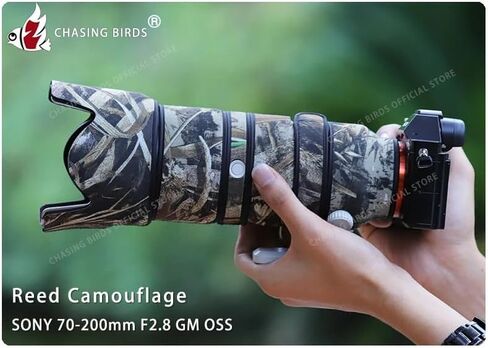 مطاردة الطيور الممولة معطف عدسة مقاومة للماء لـ Sony Fe 70-200mm F2.8 GM غطاء واقعي للعدسة مقاومة للطول (REED Camouflage) in Kuwait
